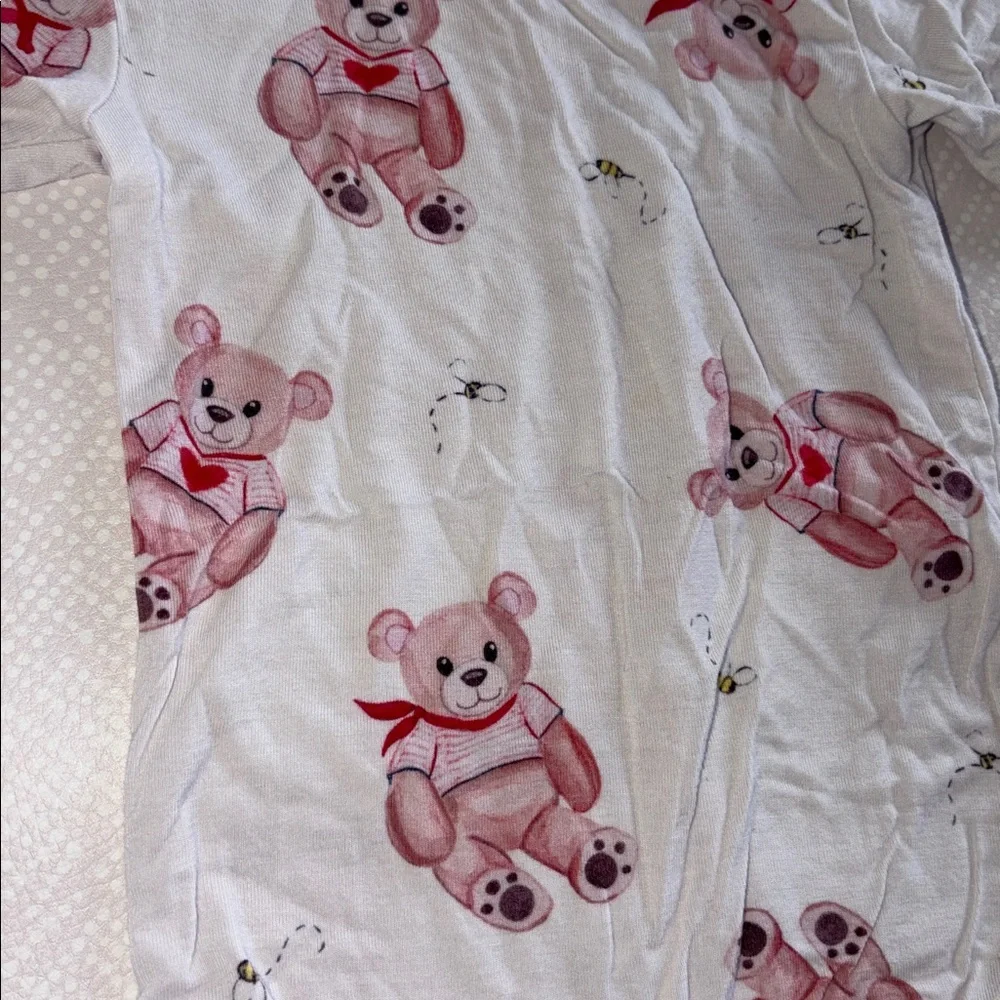 Posh Peanut Teddy Bear Print Kids One Piece 6-12M
